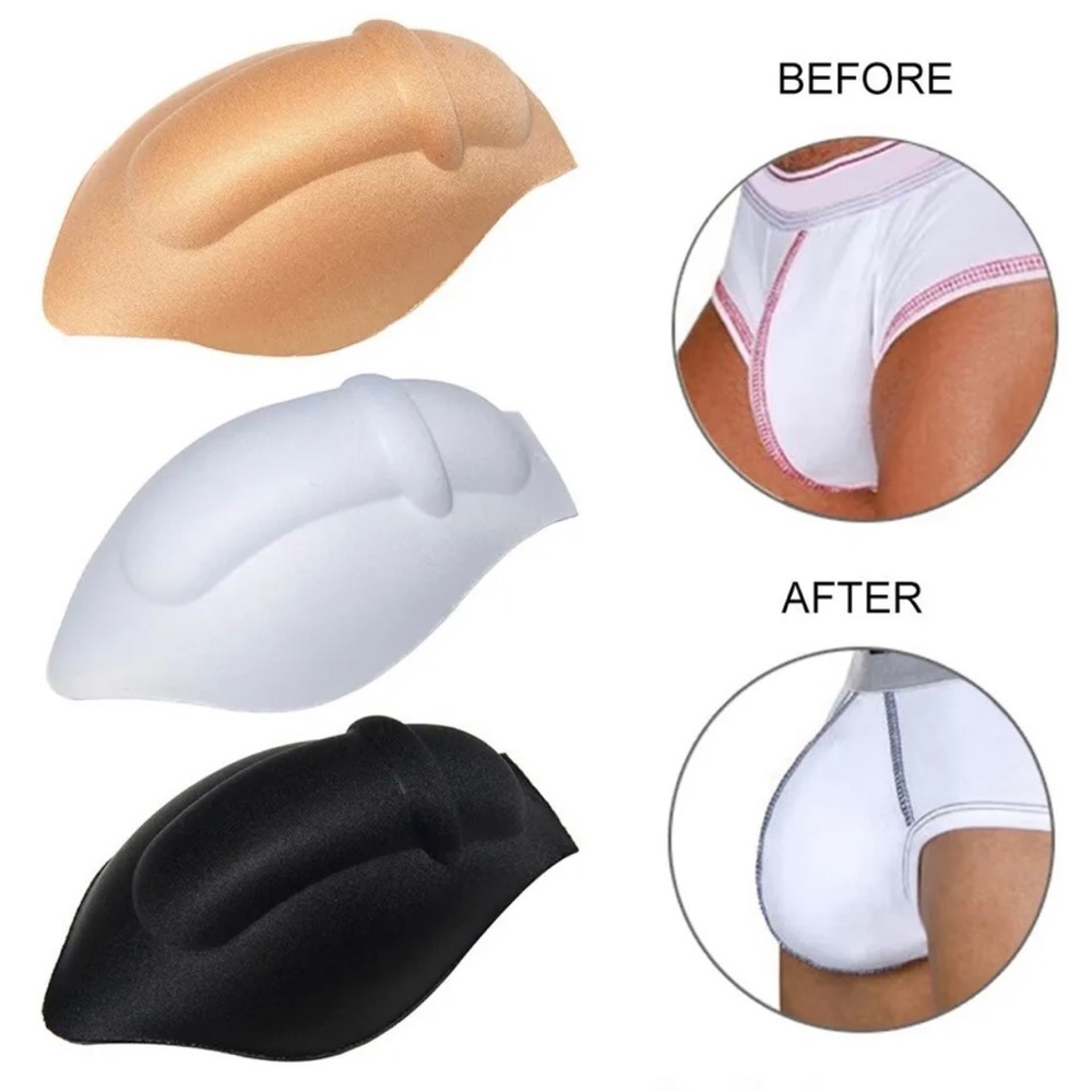 3PC Mens Removable Sponge Pad Insert Bulge Pouch Enhancer for swimwear